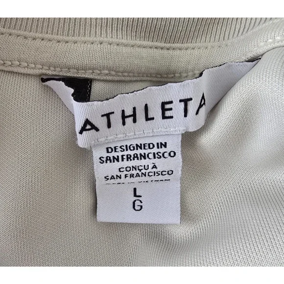 Athleta Super Soft Sweatshirt Women's L Cream Long Sleeve Crew Neck - Picture 3 of 15